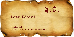 Matz Dániel névjegykártya